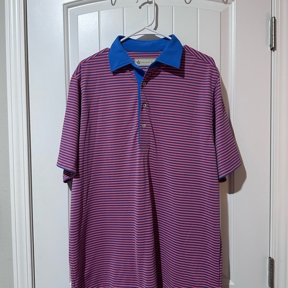 Casual Blue and Red Striped Polo Shirt - Picture 1 of 3